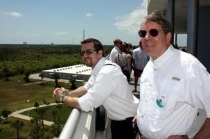 Hampton and Dad overlooking the launch