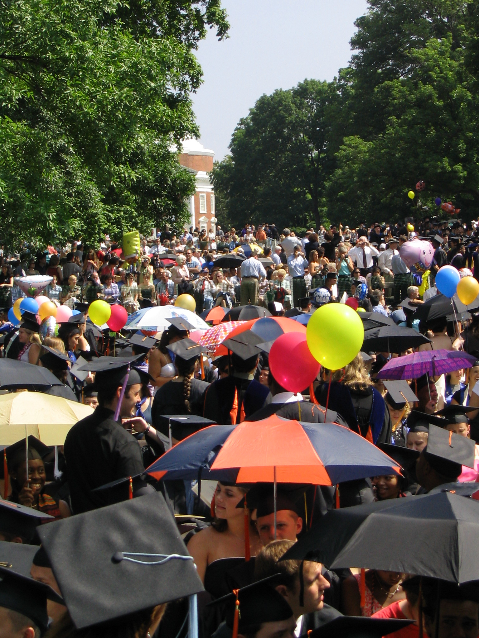 The Rotunda, Graduates, and Crowd