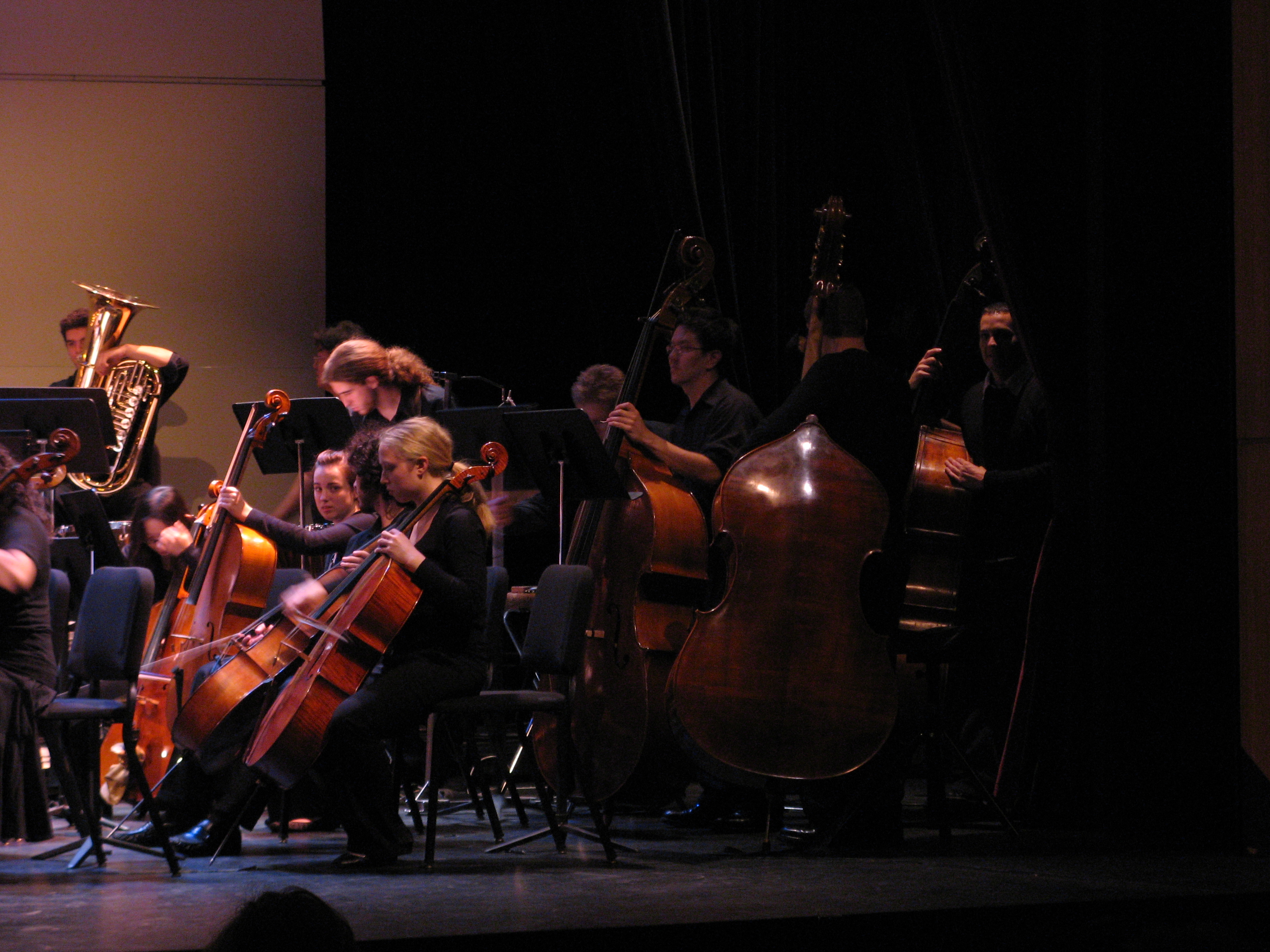 Back cellos during break