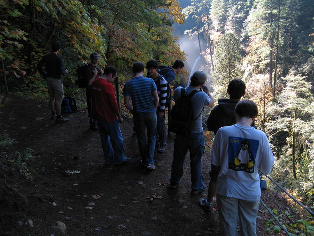 Group Looking at Metlako Falls Viewpoint