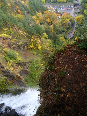 Multnomah Falls and Parking from the Top