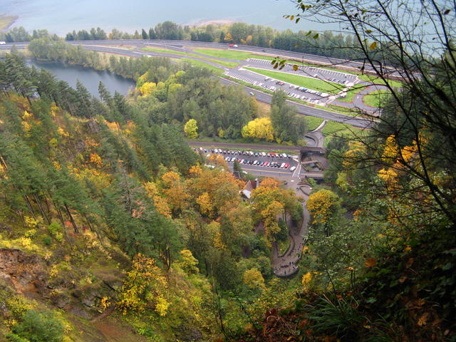 Parking, I84, and the Columbia River from the Top