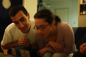 Steve and Melissa Reading a Card