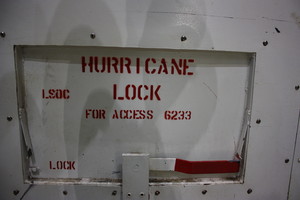 The hurricane lock on the door for the orbiter