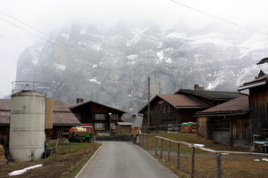 Gimmelwald and a distant mountain