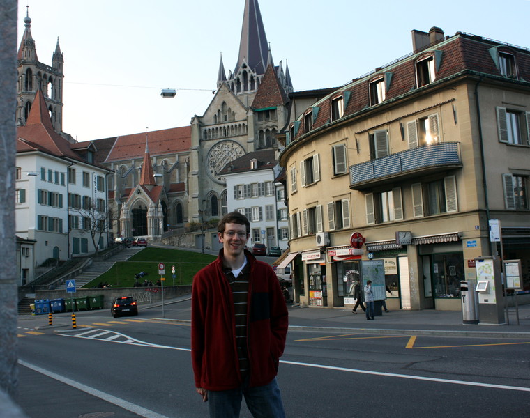 Me in front of the Lausanne Cathedral