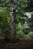 Totem pole outside the bookstore