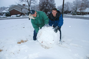 Rolling a large snowball