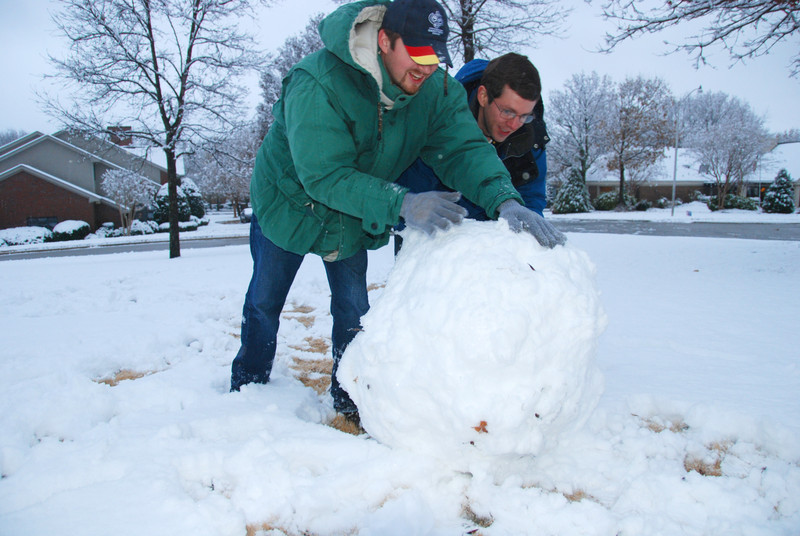 Rolling a large snowball