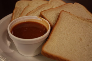 White bread and BBQ sauce