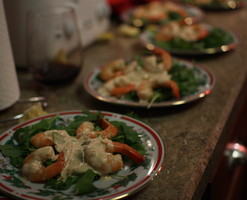 Course 1: shrimp salad