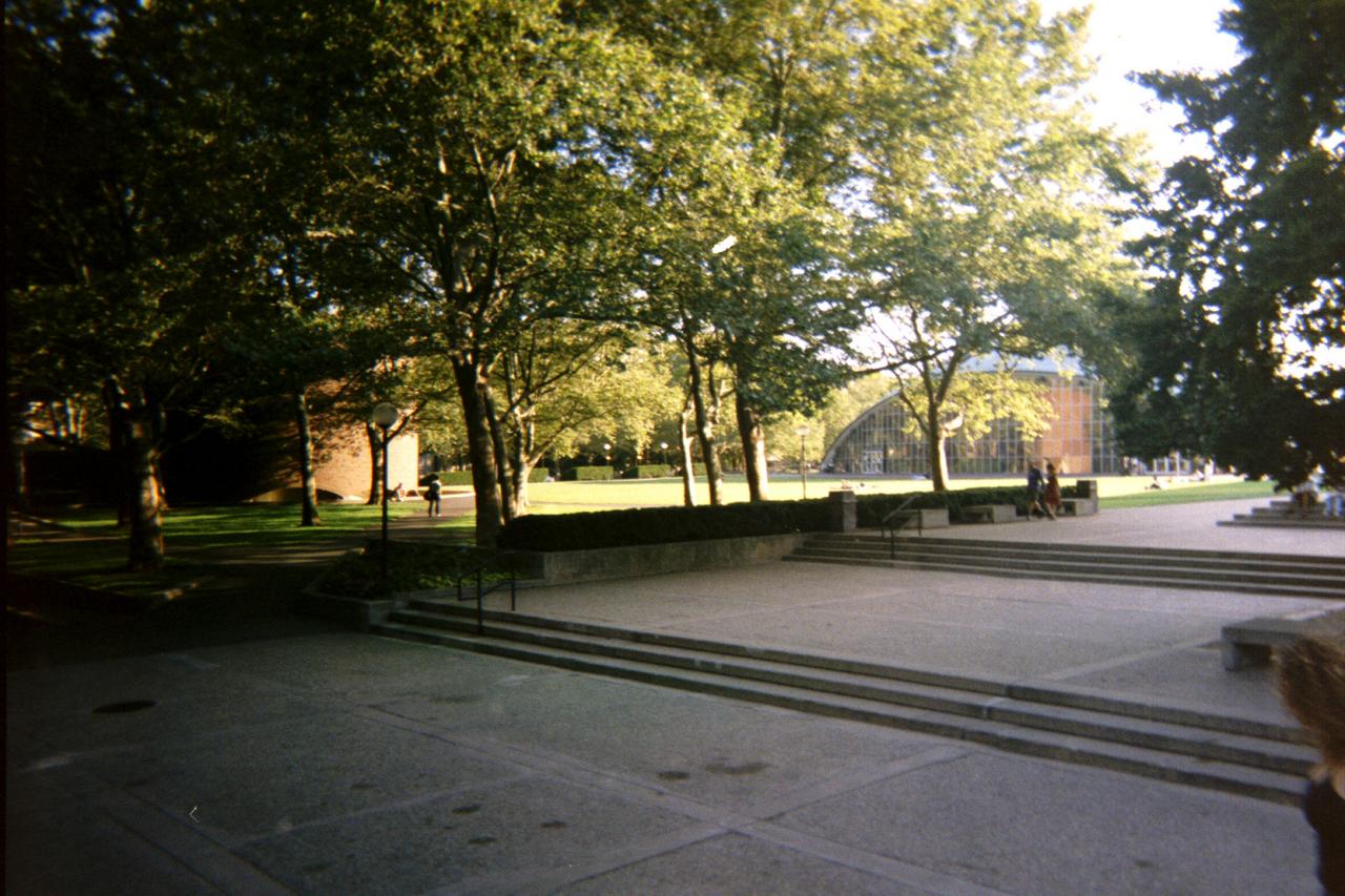 Church, Student Center, and Grass