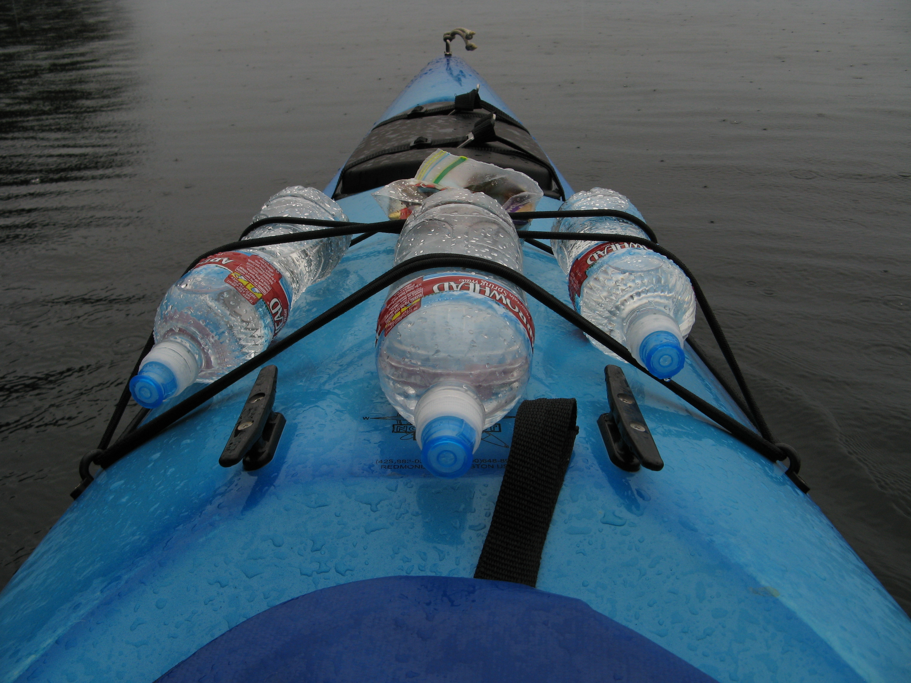 Kayak Front: Water x 3 and Gummi Bears
