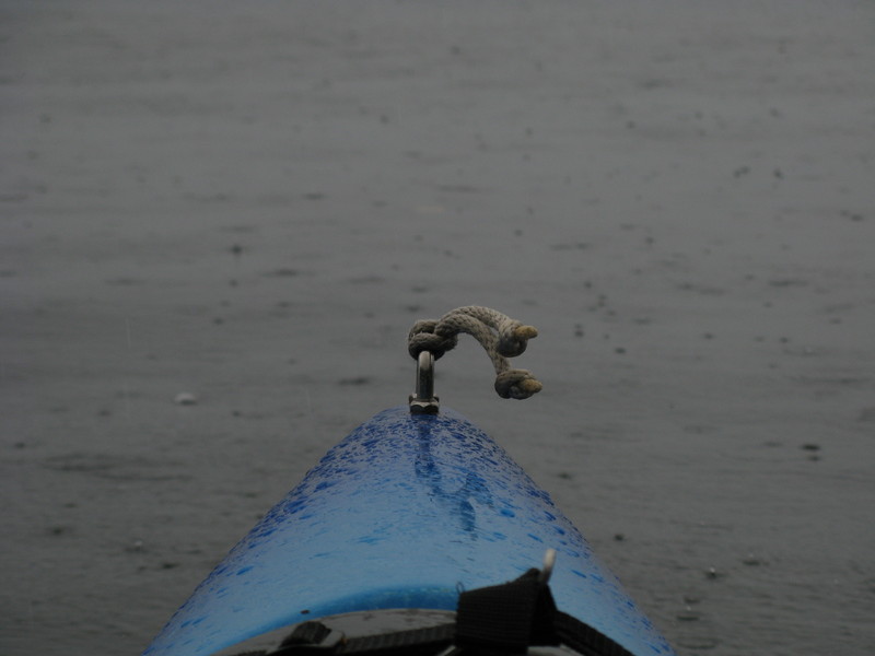 Kayak Front Tip and the Rain