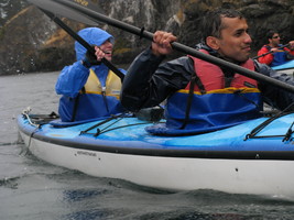 Olga and Shubho Kayaking