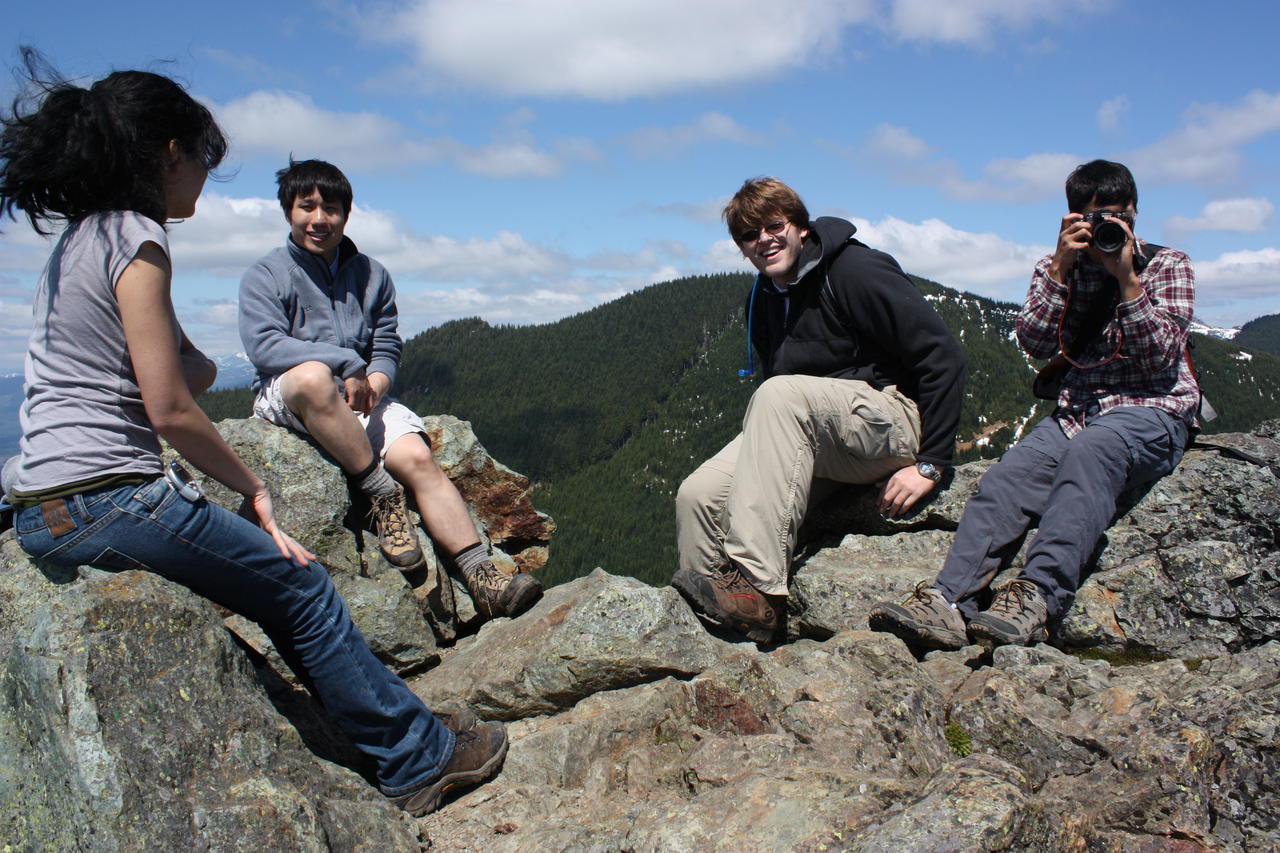 Group Atop the Haystack